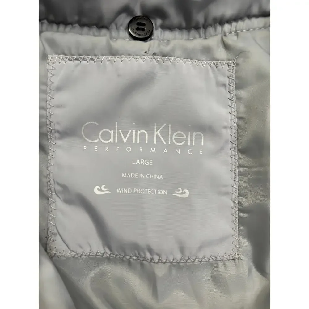Calvin Klein Performance‎ Gray Black Quilted Puffer Vest Asymmetric Zip Large - Picture 2 of 6